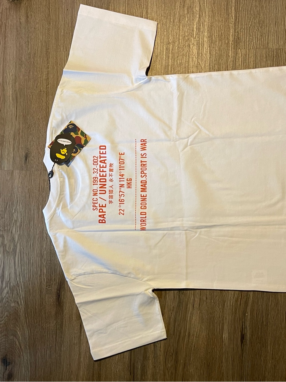 Bape White Tee with Red Back Print